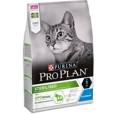 10кг Корм PRO PLAN Sterilised для взрослых стерилизованных кошек Кролик