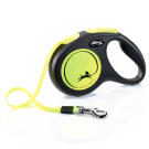 Рулетка Flexi Neon New М светоотражающая до 25кг лента 5м, Желтый неон