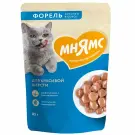 85гр Влажный корм Мнямс для кошек кусочки в соусе с Форелью
