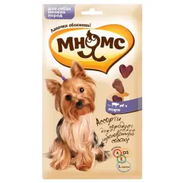 60г Лакомство Мнямс для собак "Кусочки" ассорти с Говядиной, ягненком, курицей