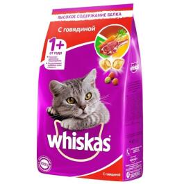 1,9кг Корм WHISKAS для кошек паштет Говядина