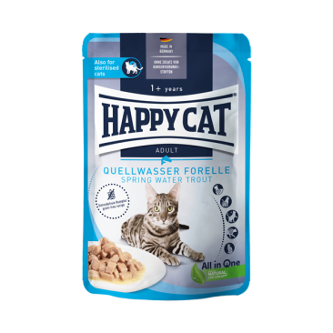 85гр Корм влажный HAPPY CAT Culinary Meat in Sauce QuellwasserForelle для кошек с Форелью