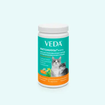 Фитомины Veda Форте для кастрированных котов и стерилизованных кошек, 100гр