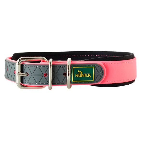 Ошейник HUNTER Collar Convenience Comf для собак 50/M, Неоновый розовый