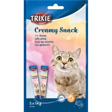 14г*5шт Лакомство TRIXIE Creamy Snacks для кошек, сливочная закуска, тунец/креветка, без глютена