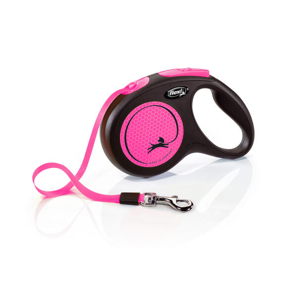 Рулетка Flexi Neon M лента 5м, розовая