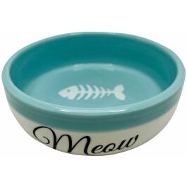 Миска керамическая "Рыбка", Голубая 13,4x13,4x4см, 320мл