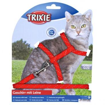 Набор TRIXIE (шлея 27-45см+поводок 1,2м/10мм) для кошек нейлон