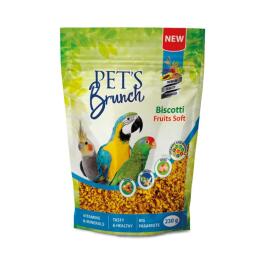 230гр Корм PET'S Brunch сухой для птиц средних и крупных видов "Функциональный десерт "Biscotti Fruits Soft"