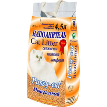 Наполнитель Pussy-Cat минеральный 4,5л