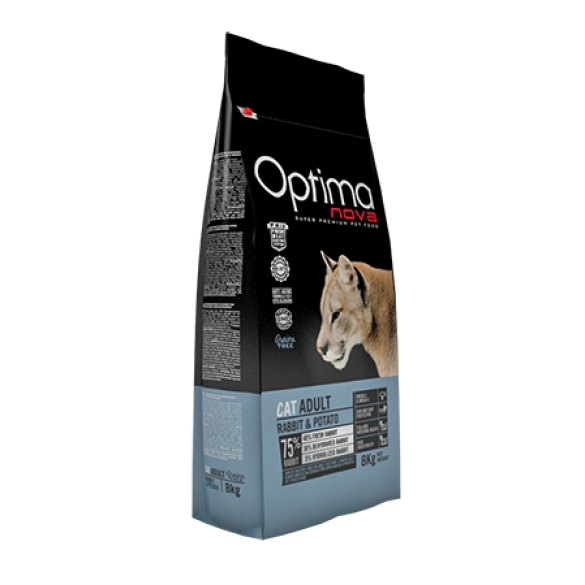 Корм в развес Optima Nova Cat Adult для взрослых кошек, Кролик с картофелем, 1кг