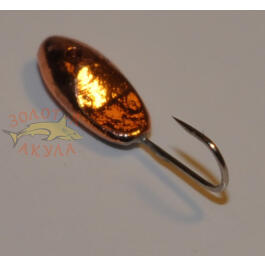 Мормышка вольфрамовая с отверстием ""Овсинка с фаской"" 3,0мм, медь, 0,37гр