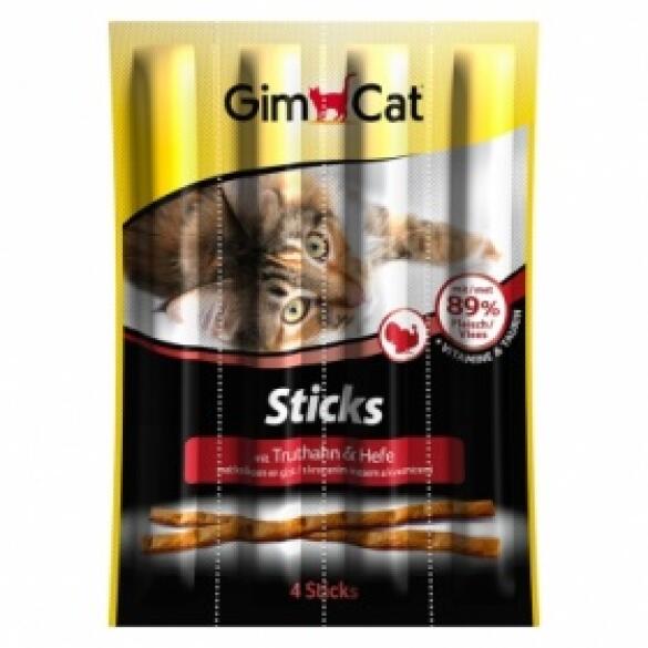 4шт Лакомство GimCat палочки для кошек, Индейка, Кролик
