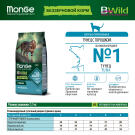 1,5кг Корм Monge Cat Bwild Grain Free Sterilized Tuna беззерновой для стерилизованных кошек с Тунцом