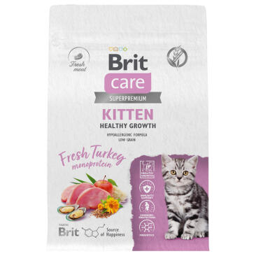 0,4кг Корм Brit Care Cat Kitten Healthy Growth для котят с Индейкой