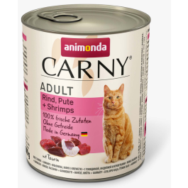 200гр Консервы Animonda Carny Adult для взрослых кошек с Говядиной, индейкой и креветками, паштет