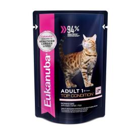 85гр Корм Eukanuba CAT ADULT SALMON  для кошек с Лососем в соусе