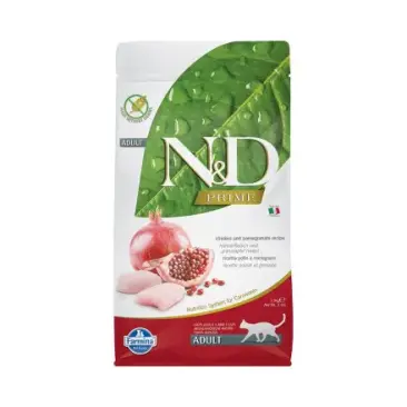 1,5кг Корм Farmina N&D Prime Cat Chicken & Pomegranate Adult беззерновой корм для взрослых кошек с Курицей и гранатом
