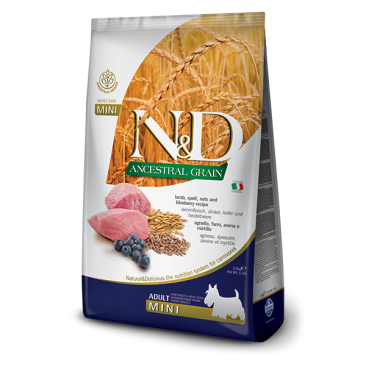 Корм в развес Farmina N&D Ancestral Grain Dog Lamb & Blueberry Adult Mini низкозерновой для взрослых собак мелких пород с Ягненком и черникой, 1кг