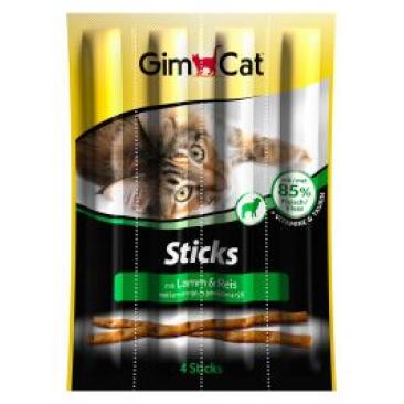 4шт Лакомство GimCat палочки для кошек, Ягненок, Птица