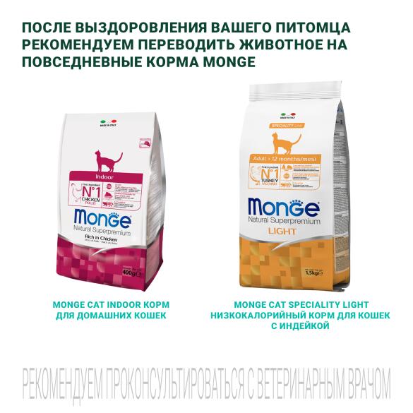 1,5кг Корм Monge Vetsolution Cat Diabetic Ветеринарная диета для кошек с сахарным диабетом