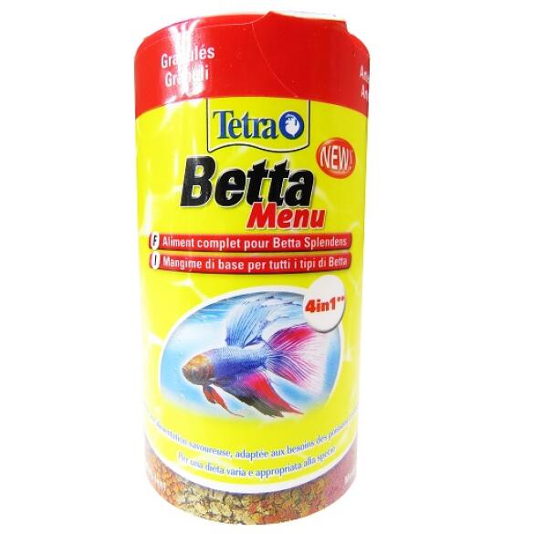 100мл Корм TETRA Betta Menu 4in1 для всех видов петушков (хлопья, гранулы, чипсы, артемия)