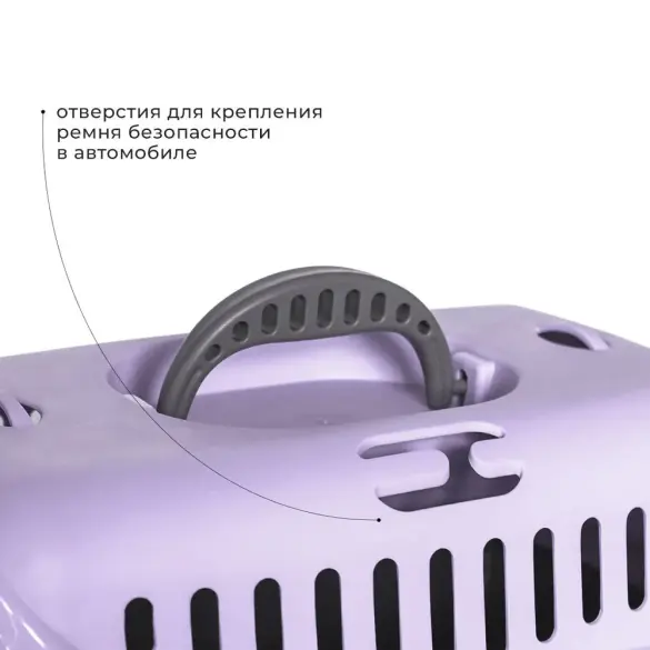 Переноска ZooExpress "Турне" S для животных с прозрачной пластиковой дверцей, 42*29*29,5см, фиолетовая
