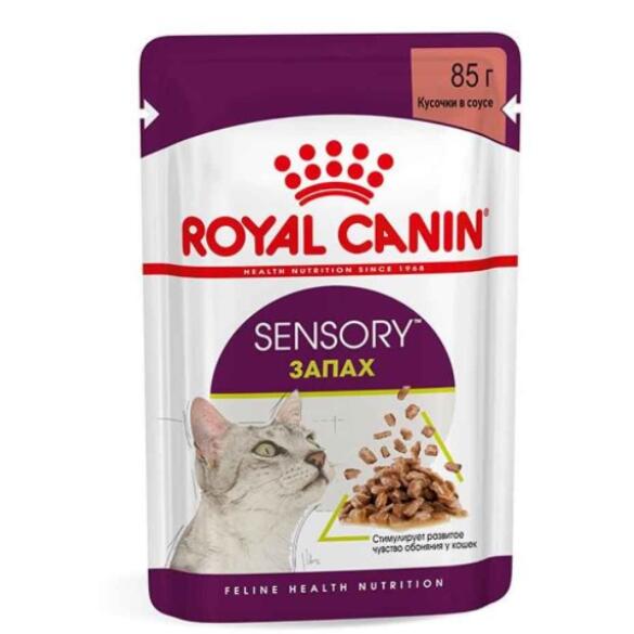 85гр Влажный корм ROYAL CANIN Sensory Smell для взрослых кошек, стимулирующие обонятельные рецепторы, в соусе (пауч)