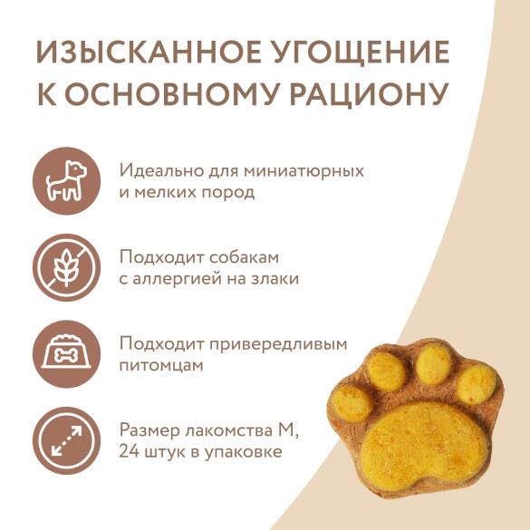 4гр Лакомство Мнямс "Фросты" для собак и щенков с 4 месяцев с Лососем, Манго+питахайя, 1шт