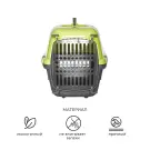 Переноска ZooExpress "Турне" M для животных с прозрачной пластиковой дверцей, 48*32*32см, зеленая
