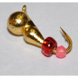 Мормышка вольфрамовая с ушком ""Капля+Шар"" 3,0мм, золото, 0,35гр (с бисером)