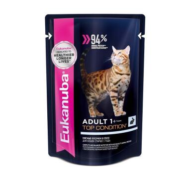 85гр Корм Eukanuba CAT ADULT RABBIT  для кошек с Кроликом в соусе