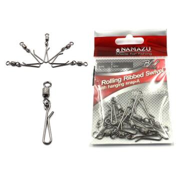 Вертлюг c форелевой застежкой NAMAZU Rolling Ribbed Swivel №10