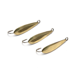 Блесна вертикальная "YAMAN" Листочек с тройником, 25мм, 2,2гр Латунь 1шт