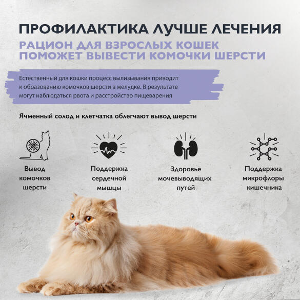 400гр Корм Brit Care Cat Anti-Hairball для кошек способствует выведению шерсти, белая рыба с индейкой