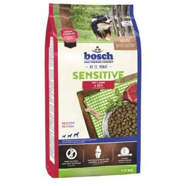 3кг Корм Bosch Sensetive Lamb&Rice для взрослых собак, склонных к аллергии с Ягненком и Рисом