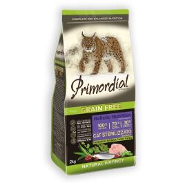 2кг Корм Primordial Holistic Grain-Free Cat Neutered Turkey & Herring для взрослых стерилизованных кошек с Индейкой и сельдью