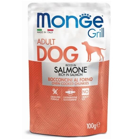 100гр Влажный корм Monge Dog GRILL Adult Salmon для собак с Лососем (пауч)