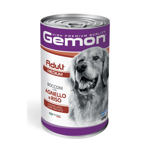 1250гр Корм Gemon Dog MEDIUM Adult Lamb / Rice для собак средних пород кусочки с Ягненком и рисом