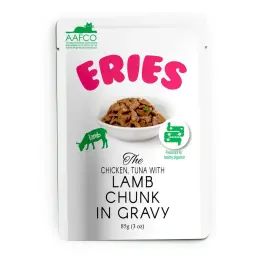 85гр Влажный корм Pettric ERIES для кошек, Ягненок с тунцом и курицей кусочки в соусе (пауч)