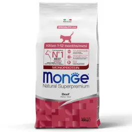 0,4кг Корм Monge Kitten Monoprotein Beef Монопротеиновый для котят и беременных кошек с Говядиной