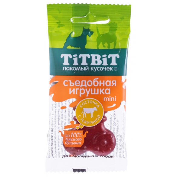 Лакомый кусочек TitBit  Mini съедобная игрушка для собак, Телятина