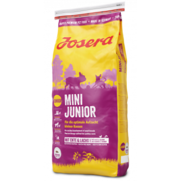 10кг Josera Mini (Junior/Adult Mini 29/18) для щенков и взрослых собак мелких пород с Уткой и Лососем