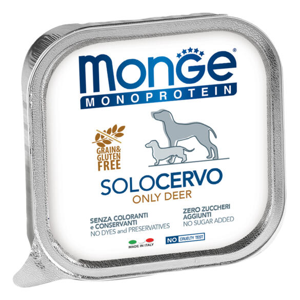 150гр Влажный корм Monge Dog Monoprotein SOLO Deer монопротеиновый паштет для собак из Оленины