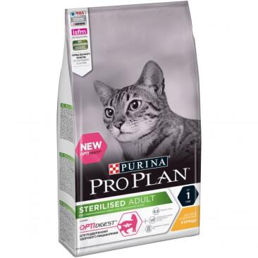 10кг Корм PRO PLAN Sterilised для взрослых стерилизованных кошек Курица