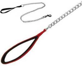 Поводок-цепочка TRIXIE для собак из металла 1,10м/2мм, с нейлоновой петлей для руки, красный
