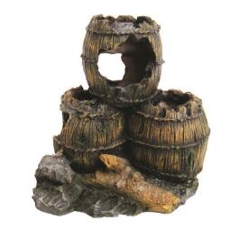 Декорация PRIME для аквариума Три бочонка 13*9*12см