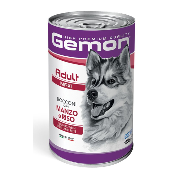 1250гр Gemon Dog MAXI Adult Beef / Rice для собак крупных пород кусочки с говядиной и рис