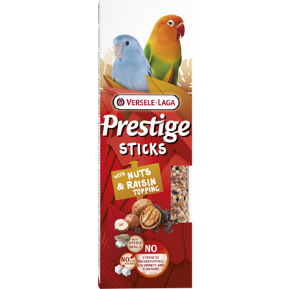 2*60гр Палочки-Лакомства Versele- Laga Prestige Sticks для Попугаев с орехами и изюмом