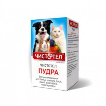 Пудра Чистотел от блох и клещей для собак, кошек, птиц и грызунов, 100гр